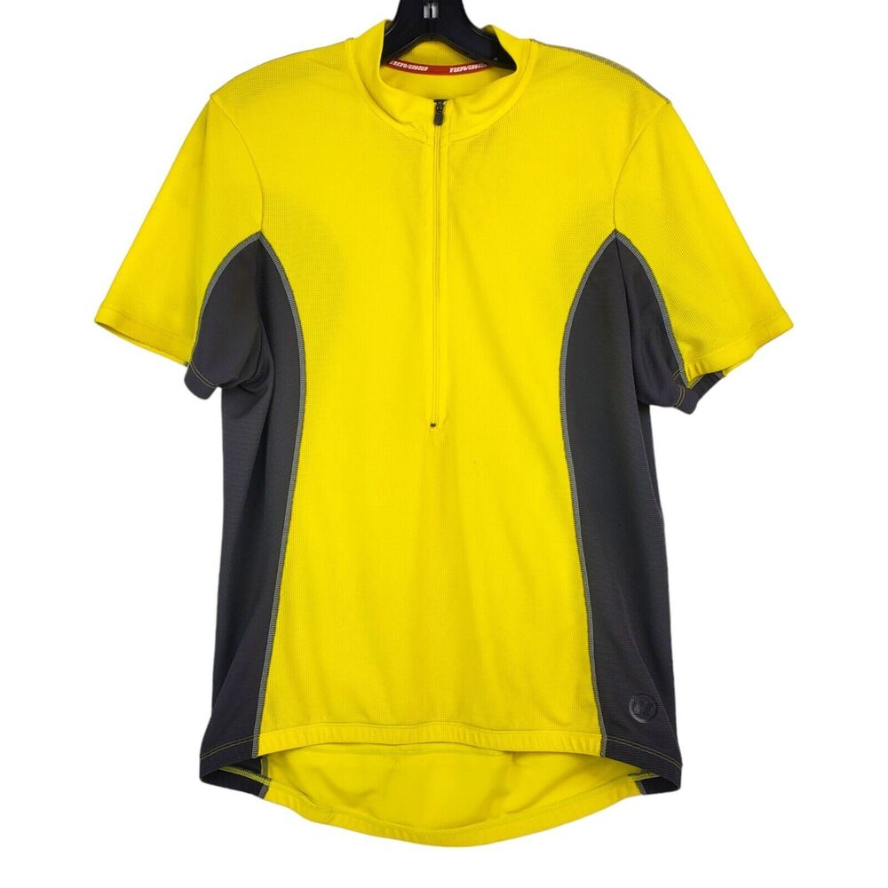 NOVARA Cycling Jersey Shirt Adult Large Yellow Gray Racing Activewear Athletic